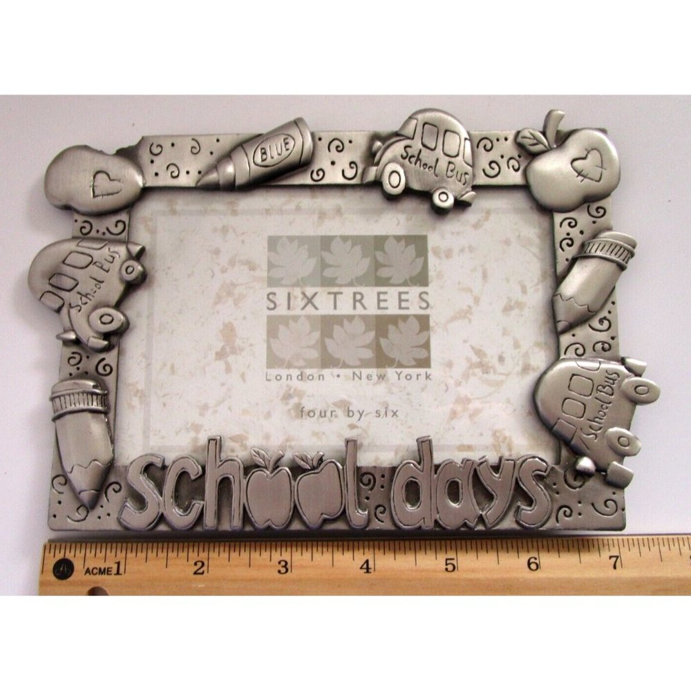 Sixtrees London/New York "School Days" Picture Frame Rectangle AF63849 4x6 Metal - Picture 10 of 11